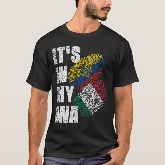 Ecuadoriaans en Italiaans Mix DNA-vlaggenerfgoed T-shirt (Voorkant)