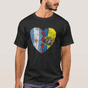 Ecuadoriaanse Argentijnse Vlaggen Hart Argentinië T-shirt