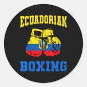 Ecuadoriaanse boxing Ghandschoenen Ecuador Pride B Ronde Sticker (Voorkant)
