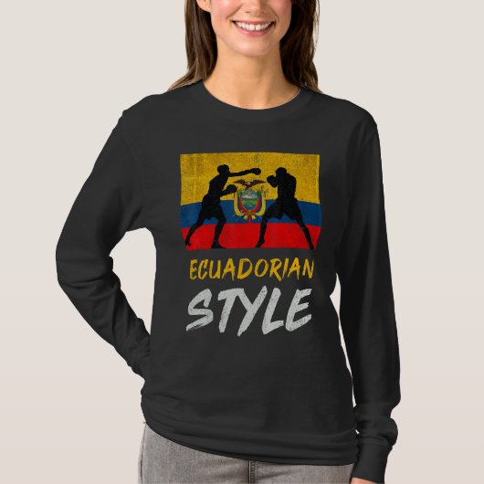 Ecuadoriaanse boxingstijl Ecuador Pride Boxing Man T-shirt (Voorkant)