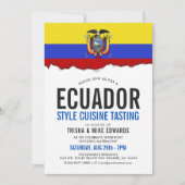Ecuadoriaanse cuisine | Flag White Invite Kaart (Voorkant)