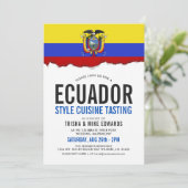 Ecuadoriaanse cuisine | Flag White Invite Kaart (Staand voorkant)