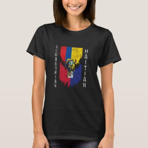 Ecuadoriaanse Haïtiaanse vlaggen verscheurd Ecuado T-shirt