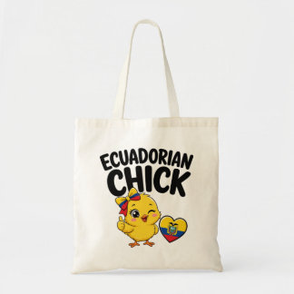Ecuadoriaanse Kuiken Cute Ecuador Vlag Hart Ontwer Tote Bag