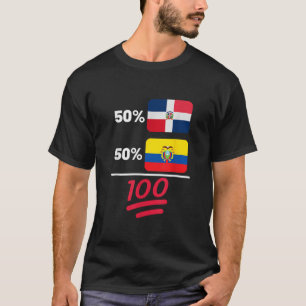 Ecuadoriaanse plus Dominicaanse mix vlag erfgoed T-shirt