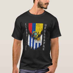 Ecuadoriaanse Uruguayaanse vlaggen verscheurd Ecua T-shirt