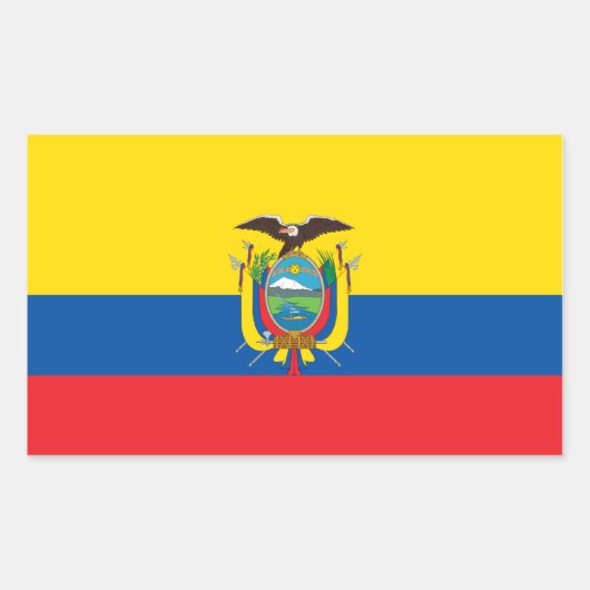 Ecuadoriaanse vlag rechthoekige sticker (Voorkant)