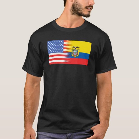 Ecuadorian American Flag Ecuador USA T-shirt (Voorkant)