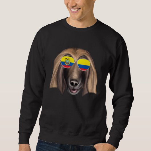 Ecuadorian Flag Afghan Hound Dog Ecuador Pocket Trui (Voorkant)