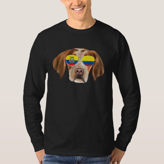 Ecuadorian Flag Brittany Dog Ecuador Pocket T-shirt (Voorkant)