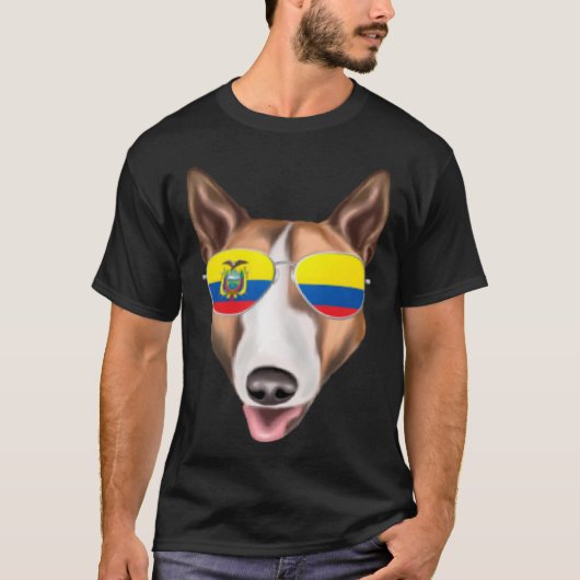 Ecuadorian Flag Bull Terrier Dog Ecuador Pocket T-shirt (Voorkant)