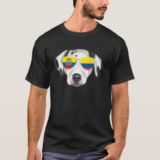 Ecuadorian Flag Dalmatian Dog Ecuador Pocket T-shirt (Voorkant)