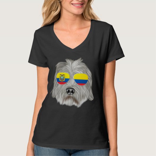 Ecuadorian Flag Dandie Dinmont Terrier Dog Ecuador T-shirt (Voorkant)