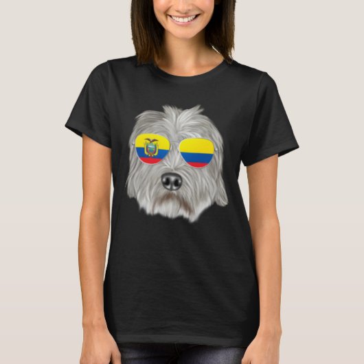 Ecuadorian Flag Dandie Dinmont Terrier Dog Ecuador T-shirt (Voorkant)