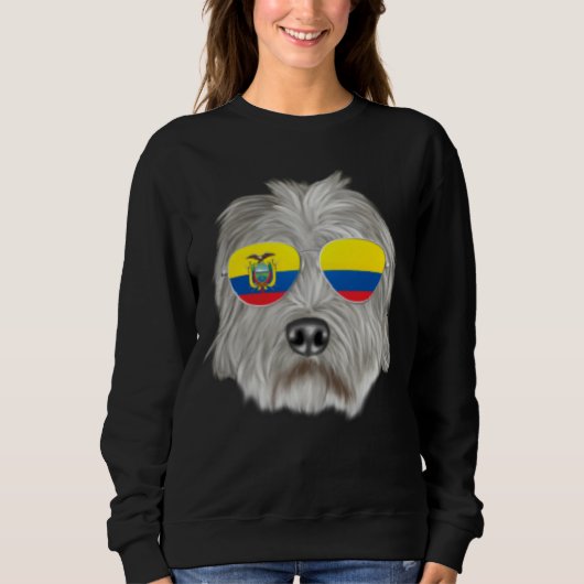 Ecuadorian Flag Dandie Dinmont Terrier Dog Ecuador Trui (Voorkant)