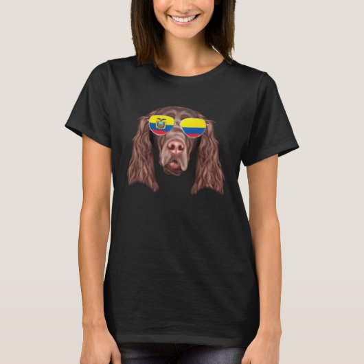 Ecuadorian Flag Field Spaniel Dog Ecuador Pocket T-shirt (Voorkant)