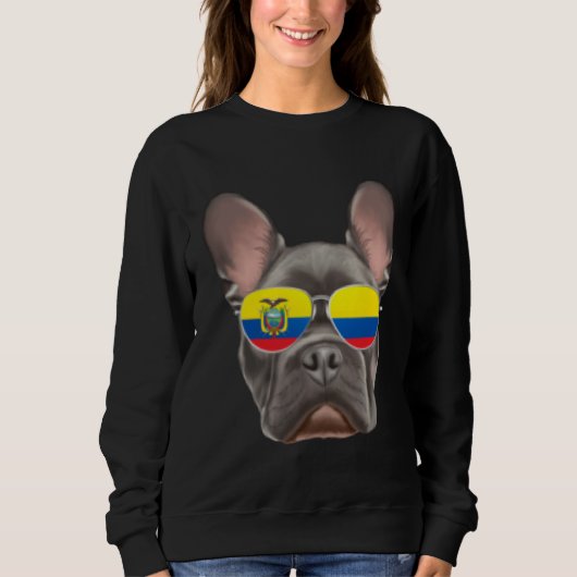 Ecuadorian Flag French Bulldog Dog Ecuador Pocket Trui (Voorkant)