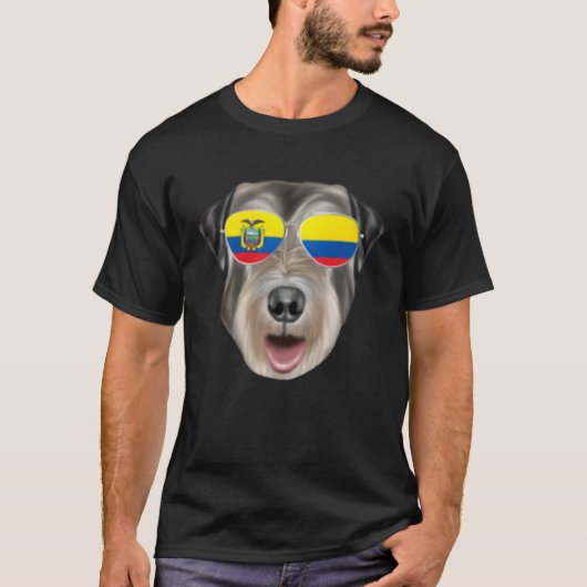 Ecuadorian Flag Irish Wolfhound Dog Ecuador Pocket T-shirt (Voorkant)