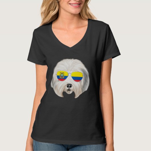 Ecuadorian Flag Old English Sheepdog Dog Ecuador P T-shirt (Voorkant)