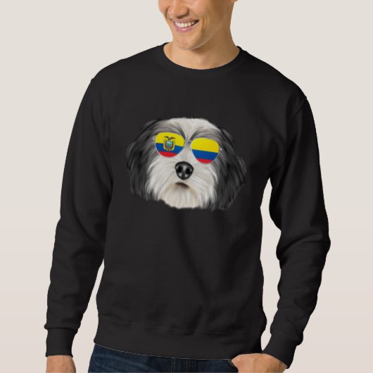 Ecuadorian Flag Polish Lowland Sheepdog Dog Ecuado Trui (Voorkant)