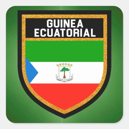 Ecuatoriale vlag van Guinee Vierkante Sticker (Voorkant)