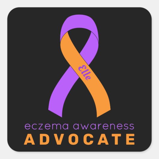 Eczema Advocate Black Square Sticker (Voorkant)
