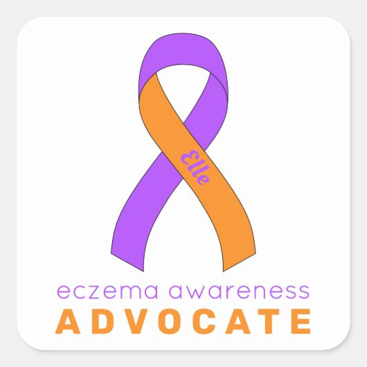 Eczema Advocate White Square Sticker (Voorkant)