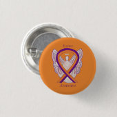 Eczema Awareness Ribbon Angel Custom Pin Button (Voorkant /achterkant)