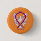 Eczema Awareness Ribbon Angel Custom Pin Button (Voorkant)