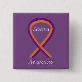 Eczema Awareness Ribbon Custom Art Pin Buttonnen Vierkante Button 5,1 Cm (Voorkant)