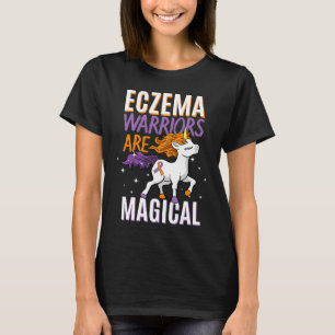 Eczema Warrior Magische Eenhoorn Paarse en Oranje T-shirt