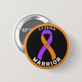 Eczema Warrior Ribbon Black Button (Voorkant /achterkant)