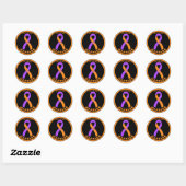 Eczema Warrior Ribbon Black Round Sticker (Vel)