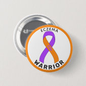 Eczema Warrior Ribbon White Button (Voorkant /achterkant)