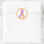 Eczema Warrior Ribbon White Round Sticker (Tas)