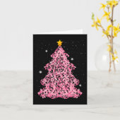 Ed4d Roze Lint Kerstboom Merry Xmas Breast Kaart (Gele Bloem)