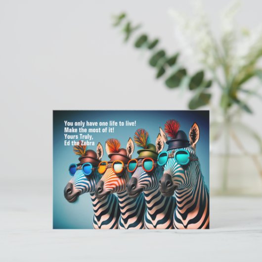 Ed de Zebra - Grappig Maak het meeste uit het leve Briefkaart (Staand voorkant)
