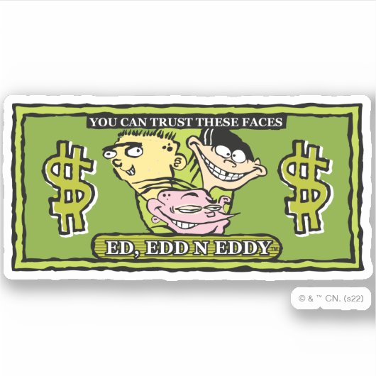Ed, Edd, n Eddy Dollar Bill Sticker (Voorkant)