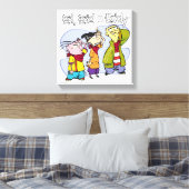 Ed, Edd, n Eddy Hand Signs Canvas Afdruk (Insitu (Slaapkamer))