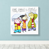 Ed, Edd, n Eddy Hand Signs Canvas Afdruk (Insitu (Houten vloer))