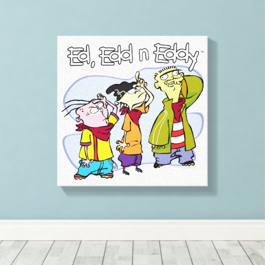 Ed, Edd, n Eddy Hand Signs Canvas Afdruk (Insitu (Houten vloer))