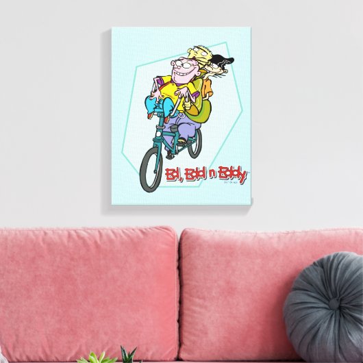 Ed, Edd, n Eddy op een Bike Canvas Afdruk (Insitu (Woonkamer))