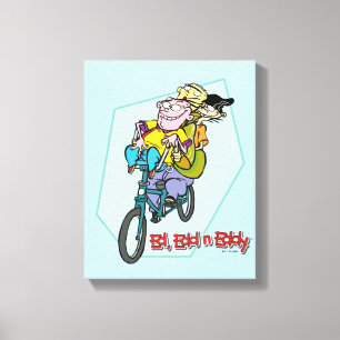 Ed, Edd, n Eddy op een Bike Canvas Afdruk