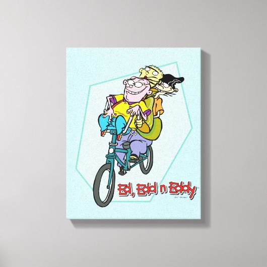 Ed, Edd, n Eddy op een Bike Canvas Afdruk (Voorkant)