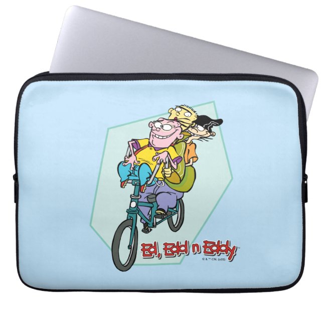 Ed, Edd, n Eddy op een Bike Laptop Sleeve (Voorkant)