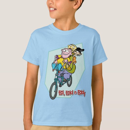 Ed, Edd, n Eddy op een Bike T-shirt (Voorkant)