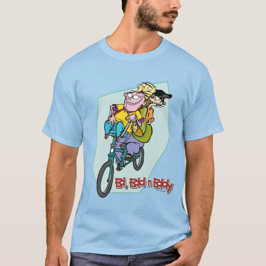 Ed, Edd, n Eddy op een Bike T-shirt (Voorkant)