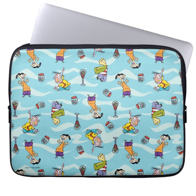 Ed, Edd, n Eddy Pattern Laptop Sleeve (Voorkant)