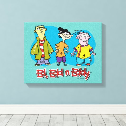 Ed, Edd, n Eddy Smiling Canvas Afdruk (Insitu (Houten vloer))