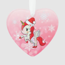 ED Holiday Unicorn en Snowflakes Kerstmis Ornament